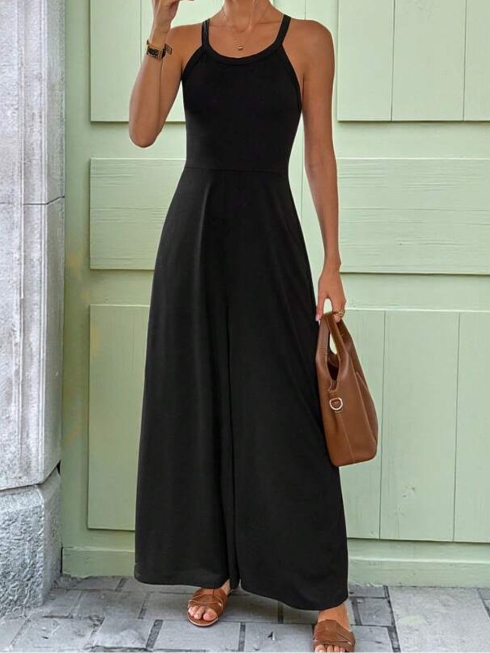 NWOT Black Razorback Wide-Leg Jumpsuit